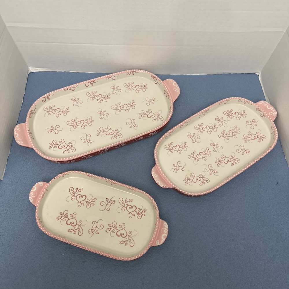 Temp-tations by Tara Old World Romance Set of 3 Oval Nesting Trays (11",13",15")